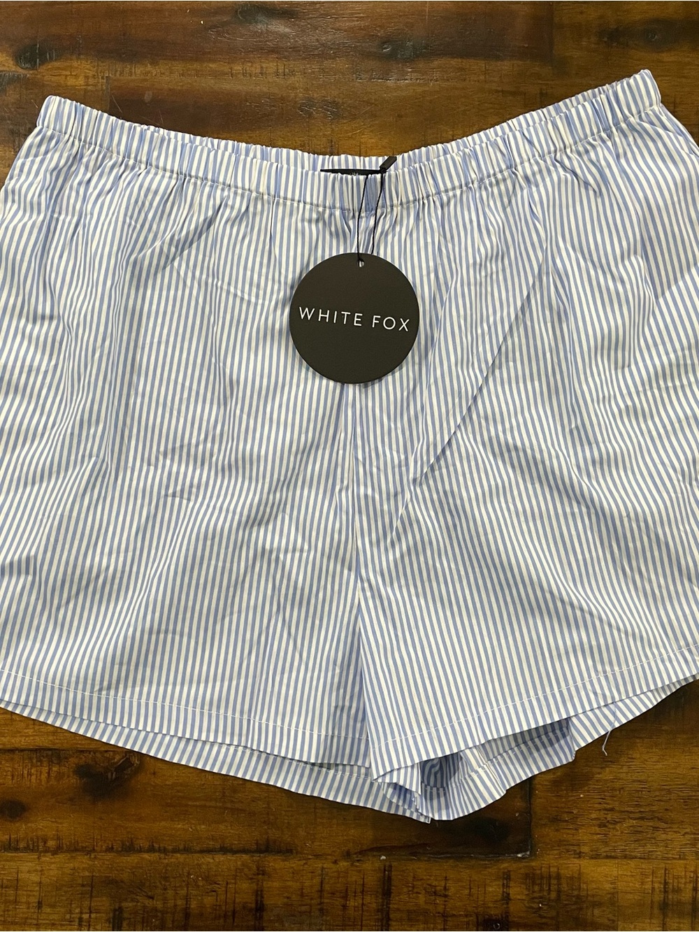 White Fox Always About Us Shorts XL NWT Blue Stripe